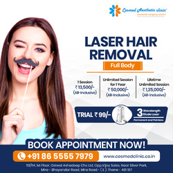 Waxing threading and laser hair removal banners Vector Image